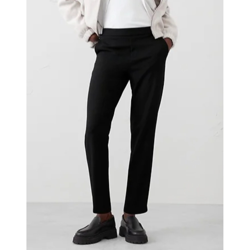 Banana Republic Hayden Pant Women 4 Black Tapered Ankle  Elastic Back Pockets